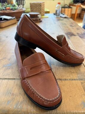 Cole Haan Alexa Penny Loafers Saddle Brown Leather - Size 8.5